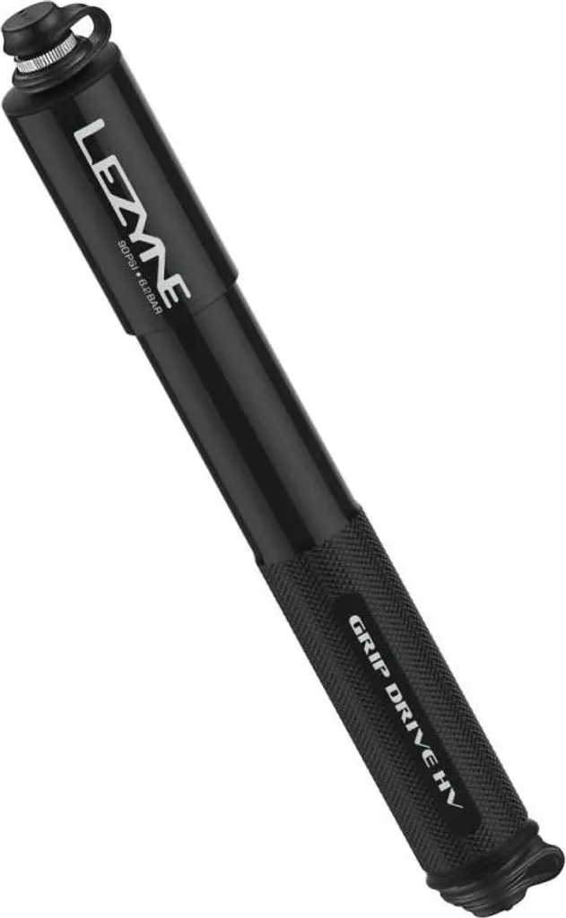 Pompe à vélo VTT gros volume Lezyne Grip Drive HV 240 mm coloris noir