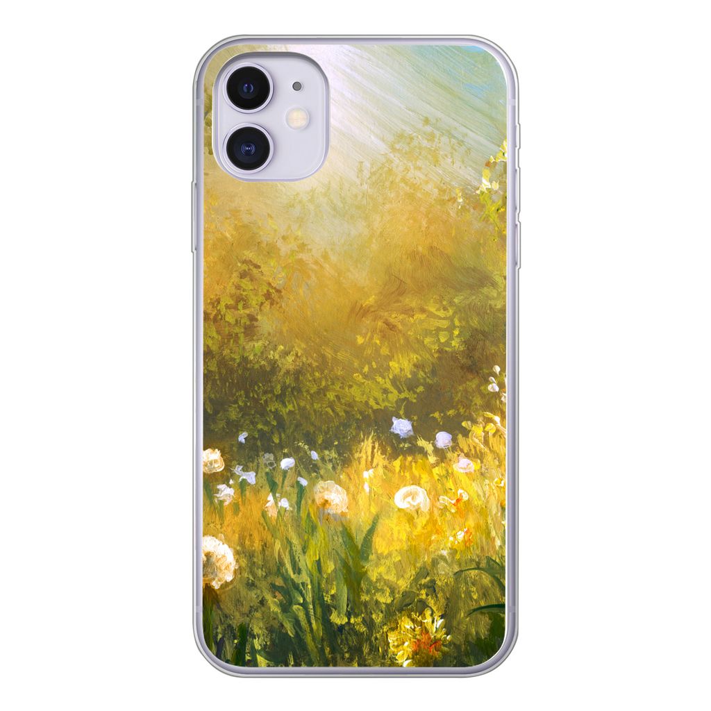 MuchoWow Handyhülle Schutzhülle Hülle für iPhone 11 Blumen - Sommer - Aquarell Silikon Softcase Handy Hülle - Handytasche
