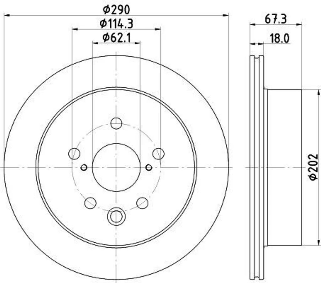 Disque de frein HELLA anti-vibration pour Lexus IS III OE 4243153020
