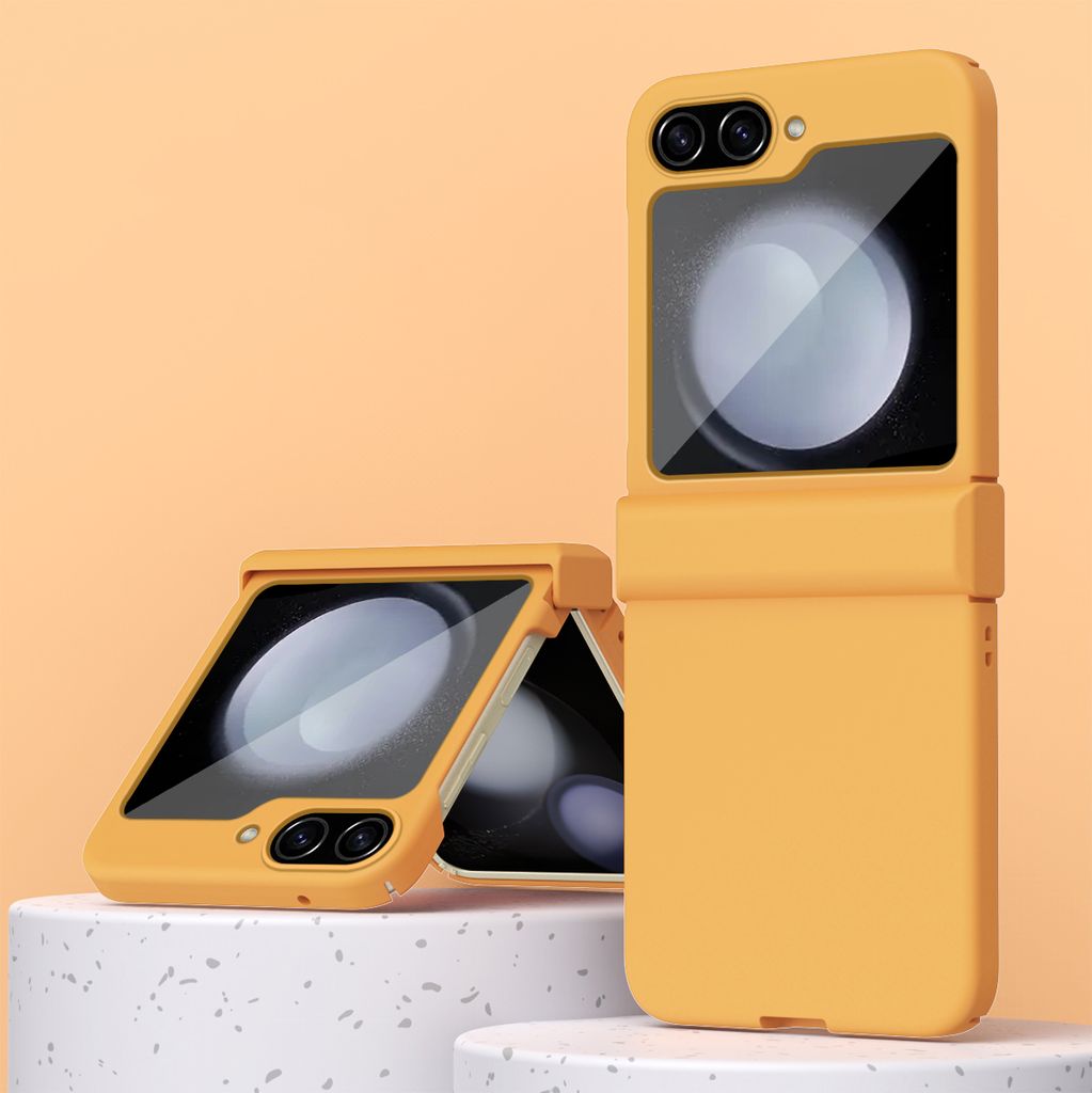 Handyhülle für Samsung Galaxy Z Flip 5 Scharnierschutz Matt PC Kratzfest Hülle Orange