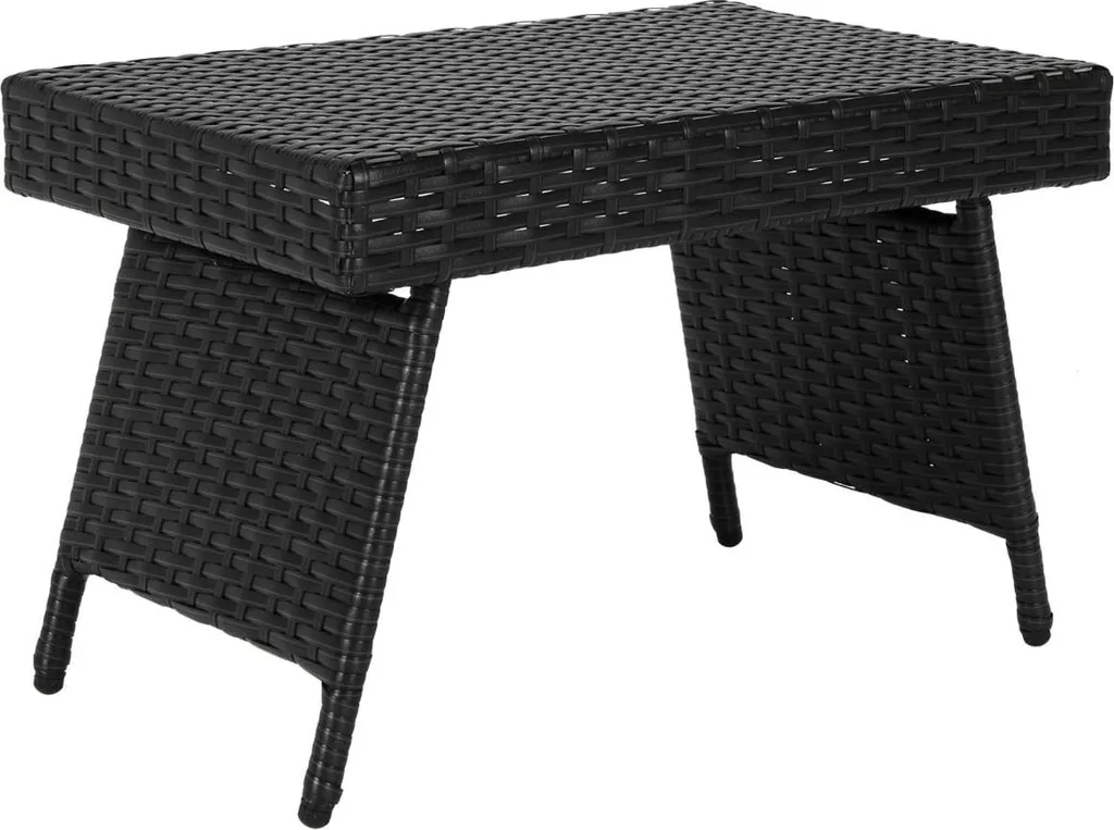Table basse pliante pour balcon et terrasse noire rotin tout temps