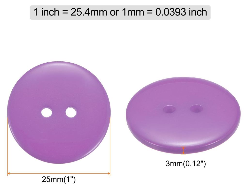 10 Stš¹ck Hellviolett Kn?pfe 25 mm Gro?e N?hkn?pfe 2 L?cher Harz Runde Bastelkn?pfe Ersatzkn?pfe fš¹r Mantel Kleidung Jacke Hemden Blazer DIY H...