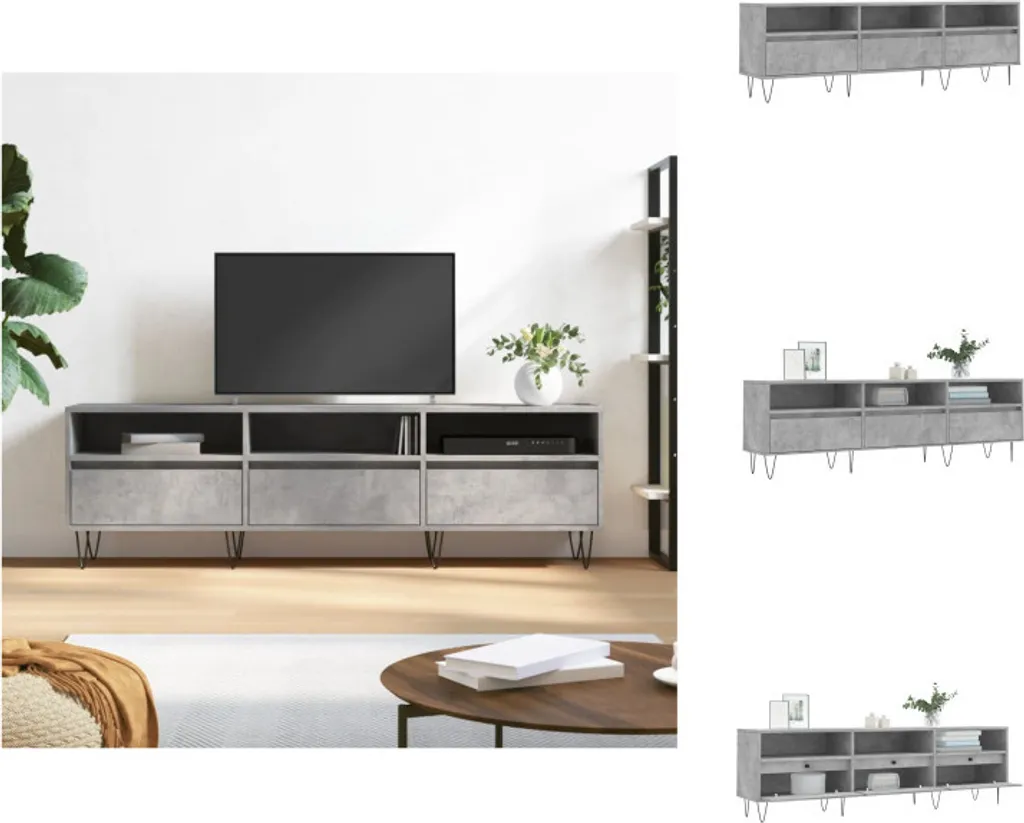 Porta TV Grigio Cemento 150x30x44,5 cm vidaXL - Soluzione Salvaspazio