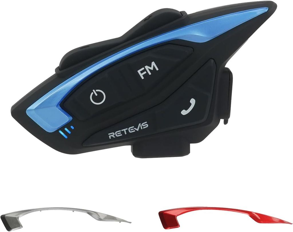 Retevis EZTalk 3A Helm Headset, 5.1 Kabelloser Helm mit Klarem Klang, 3s Wiederverbindung, 28 h Gegensprechanlagen, 1000m Talkie, FM, IP65, Radfahren