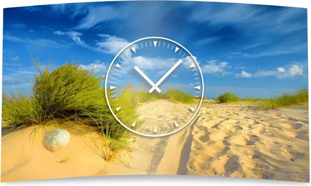 Pendule murale design moderne plage et nature dixtime 3D sans tic-tac
