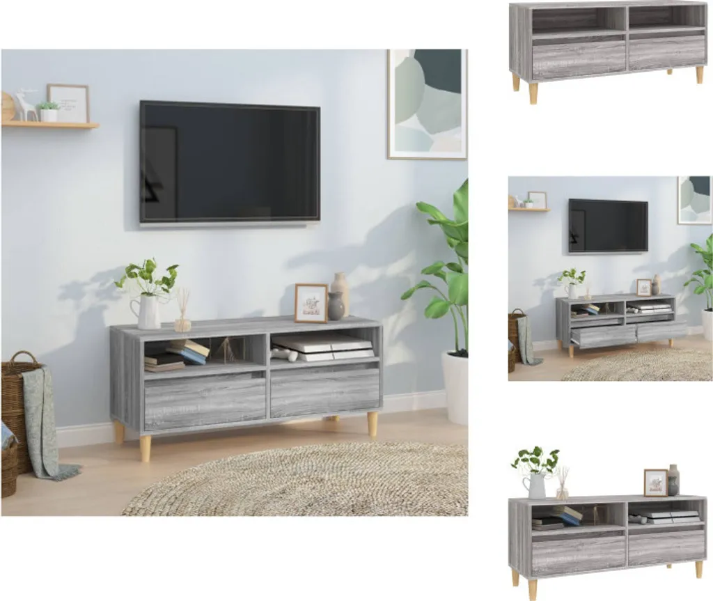 vidaXL Mobile TV in Legno Grigio Sonoma 100cm | Supporto Multimediale