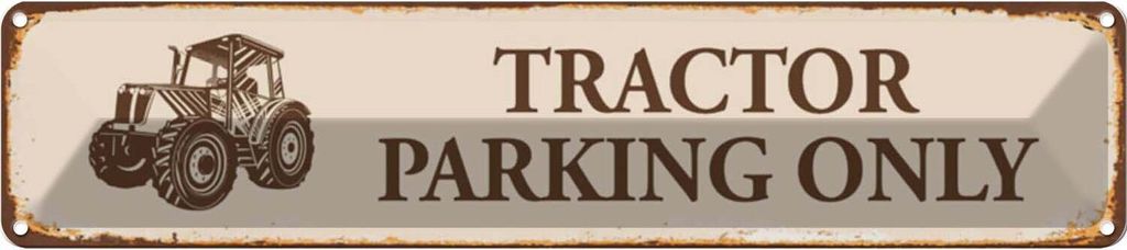 vianmo Blechschild 10x46 cm Tractor Parking only Parkplatzschild