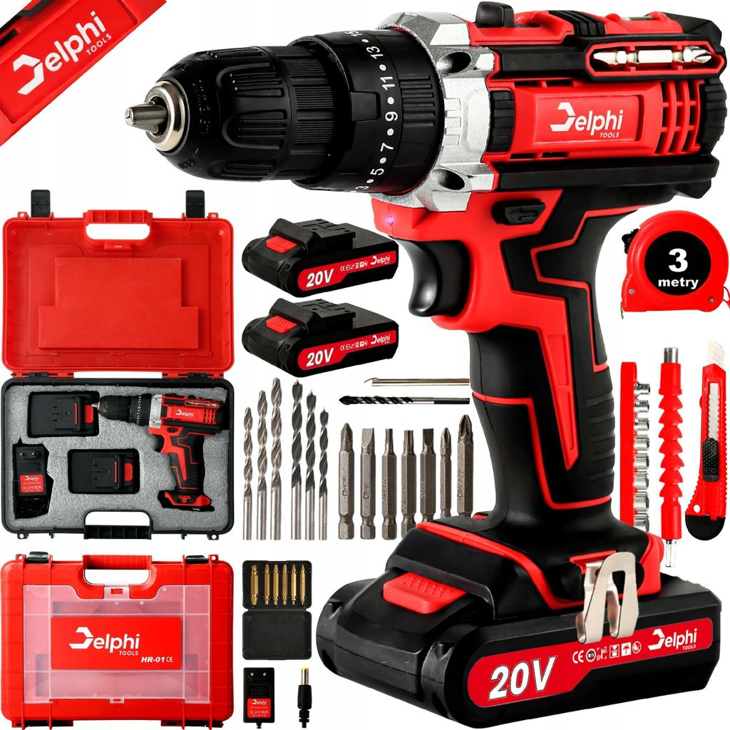 2 x akumulatorowe wiertarko-wkrętarki ACU o mocy 20V aż Zdjęcie produktu 