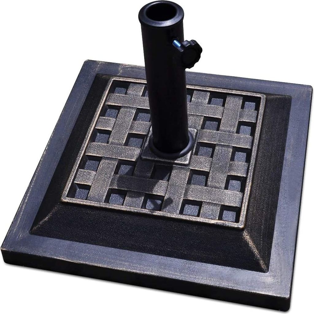 Sonnenschirmstaender aus Harz, Schirmstaender für Schirme mit Durchmesser 38mm/48mm, Gartenschirmstaender für Sonnenschirm Gartenschirm Marktschi...