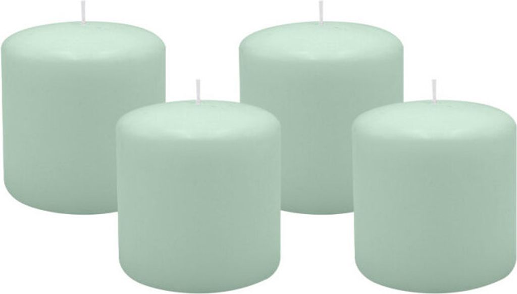 4er Set Adventskranzkerzen Seafoam Seegrün Ø 100 x 100 mm