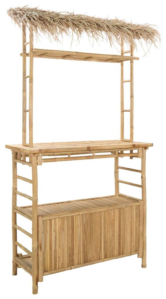vidaXL Outdoor Bartisch Natur 110 x 50 x 209 cm Bambus