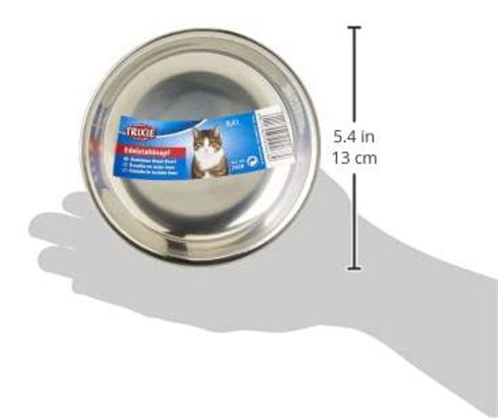 TRIXIE Katzennapf aus Edelstahl, 0.2 l/ø 13 cm, metall Produktbild 