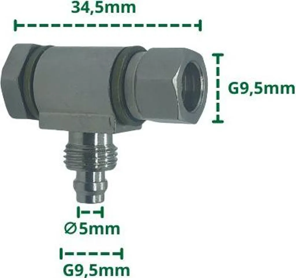 Raccord pneumatique en T à branchement rapide pour tube de 10mm de Ø - 2