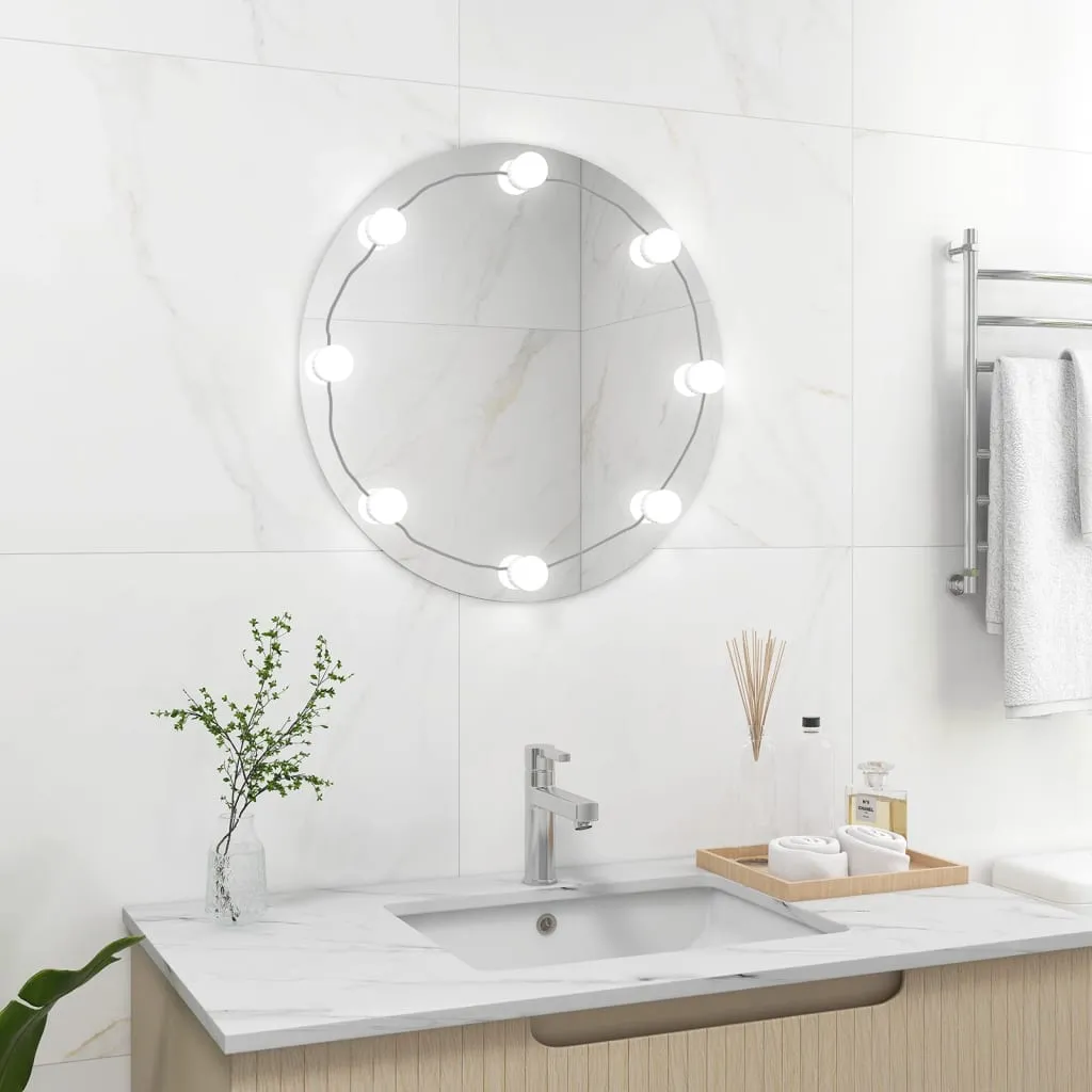Specchio Rotondo LED vidaXL Vetro - Arredo Bagno e Camera Design - 4