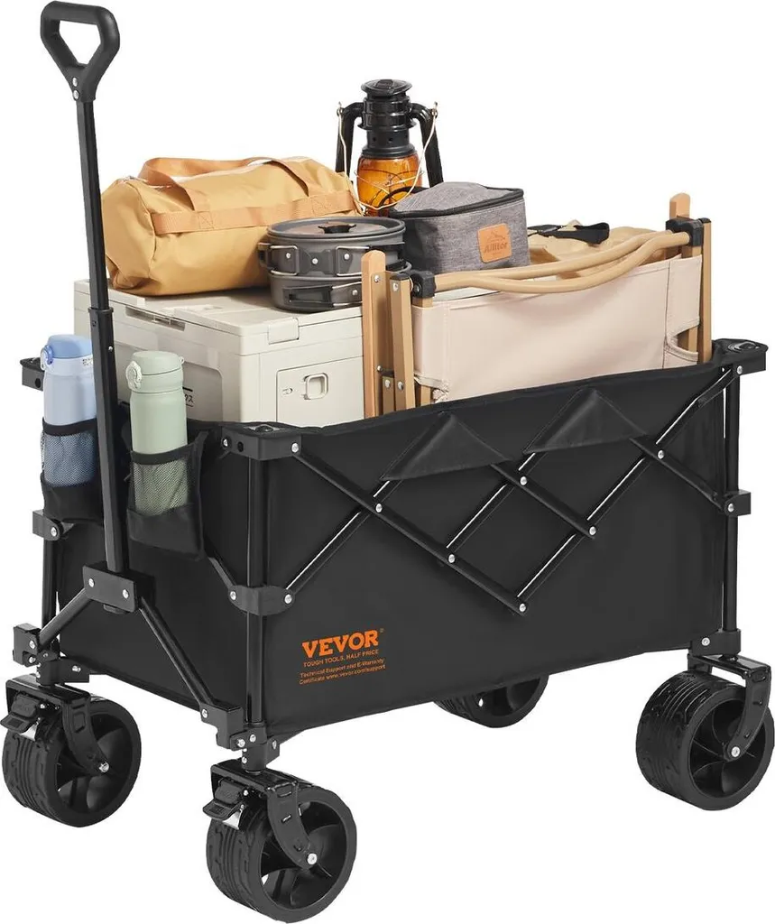Chariot pliable robuste 150kg : transportez tout sans effort 220L
