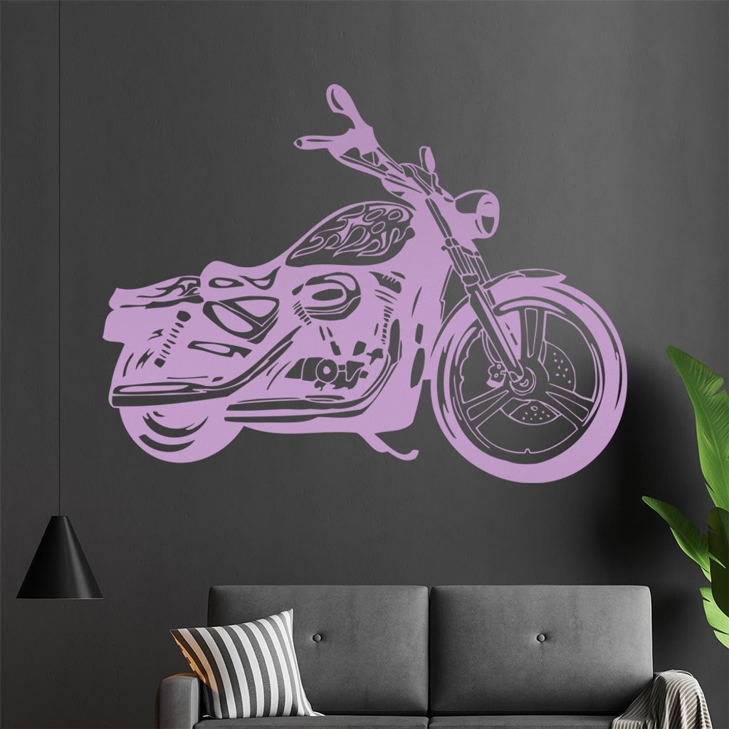 Motorrad Wandtattoo in 6 Größen - Wandaufkleber Wall Sticker - Dekoration, Küche, Wohnzimmer, Schlafzimmer, Badezimmer