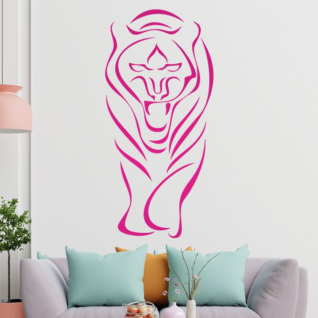 Raubkatze Linien Wandtattoo in 6 Größen - Wandaufkleber Wall Sticker - Dekoration, Küche, Wohnzimmer, Schlafzimmer, Badezimmer