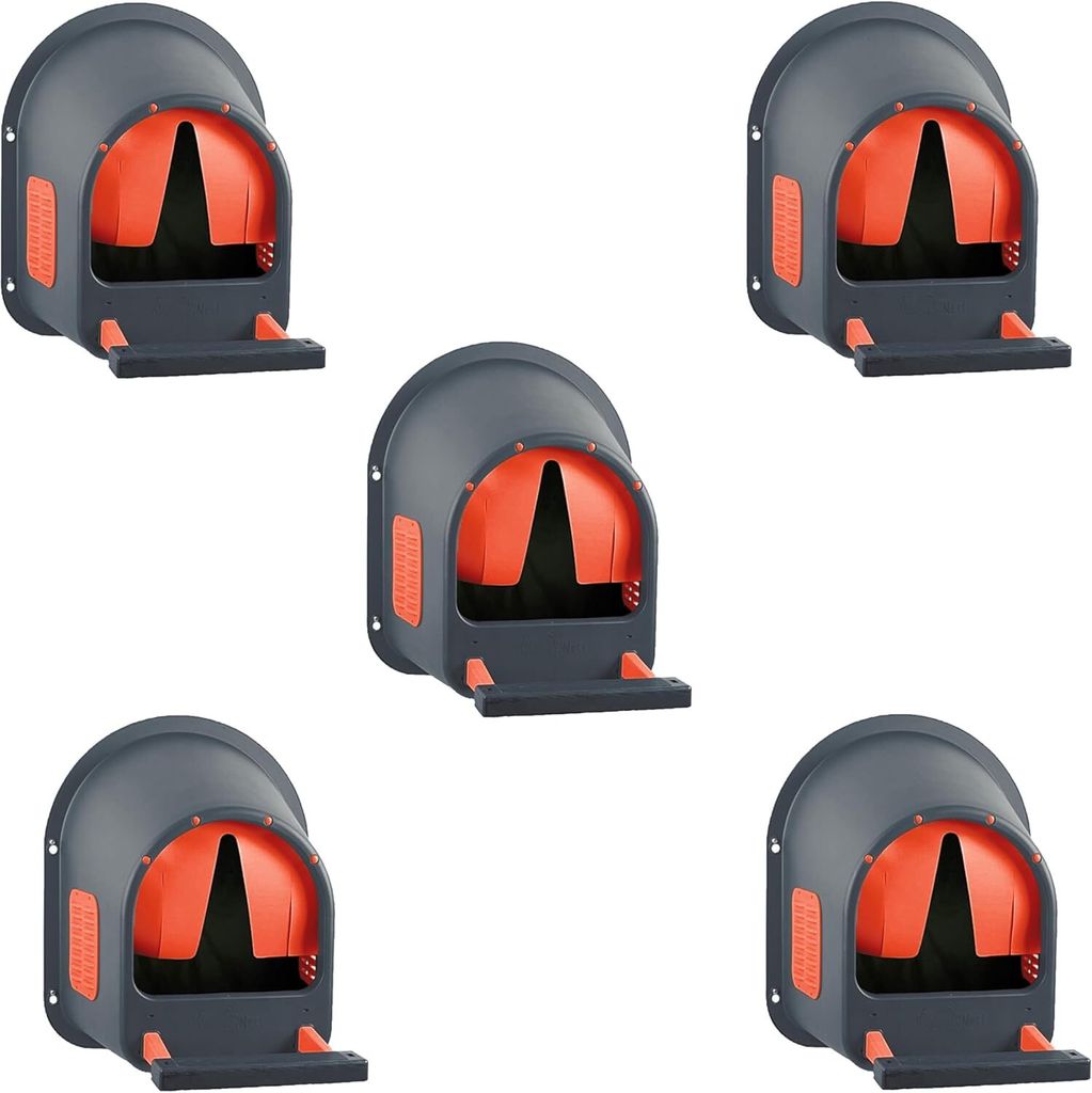 Legenest für Hühner in Anthrazit/Rot - MyCozyNest -Legenest für bis zu 5 Hühner zur Wandmontage - Hühnernest - Geflügelnest (5er-Pack)