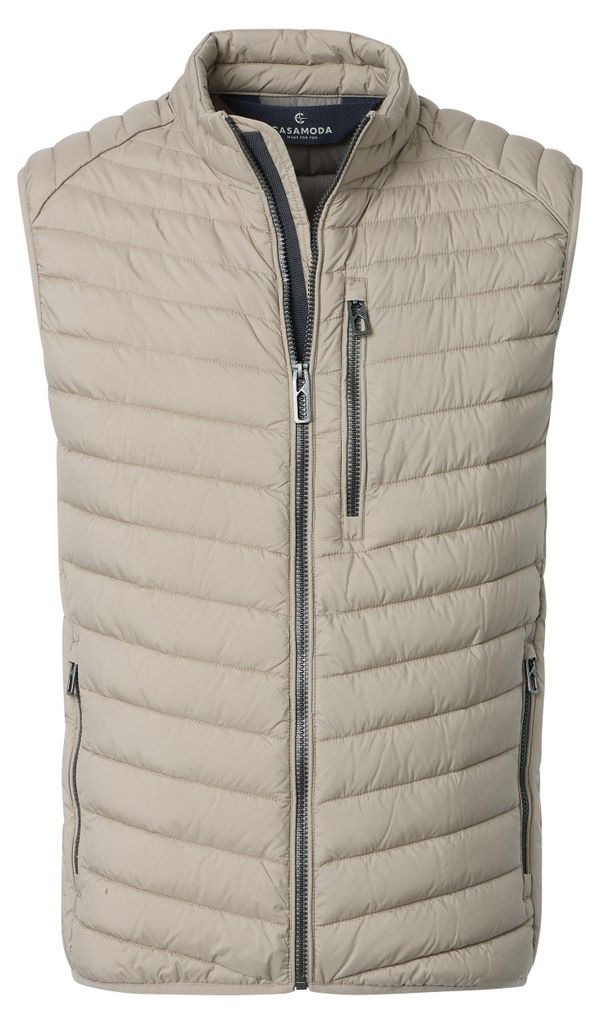 CASAMODA Herren Outdoor-Steppweste Stehkragen Zipper Beige 4XL