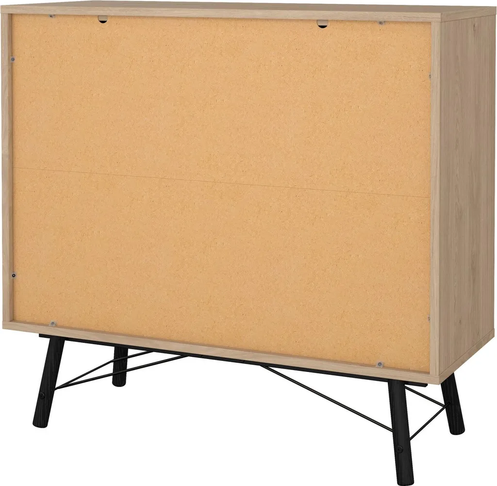 Buffet Maka 102cm : Solution de Rangement Chêne Brun pour Petit Espace - 10