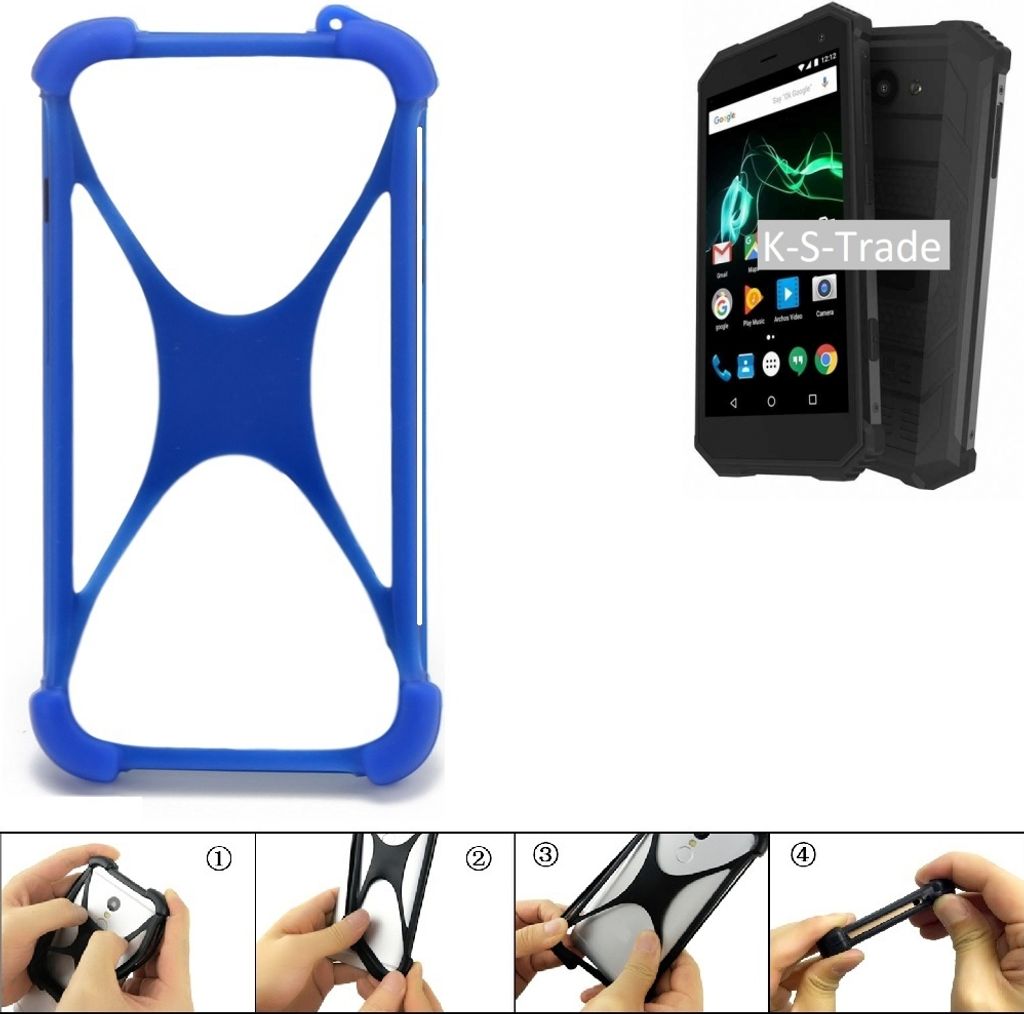 K-S-Trade Handy Hülle kompatibel mit Archos Saphir 50X Silikon Schutzhülle Cover Case Bumper Silikoncase TPU Softcase Schutz Hülle Smartphone