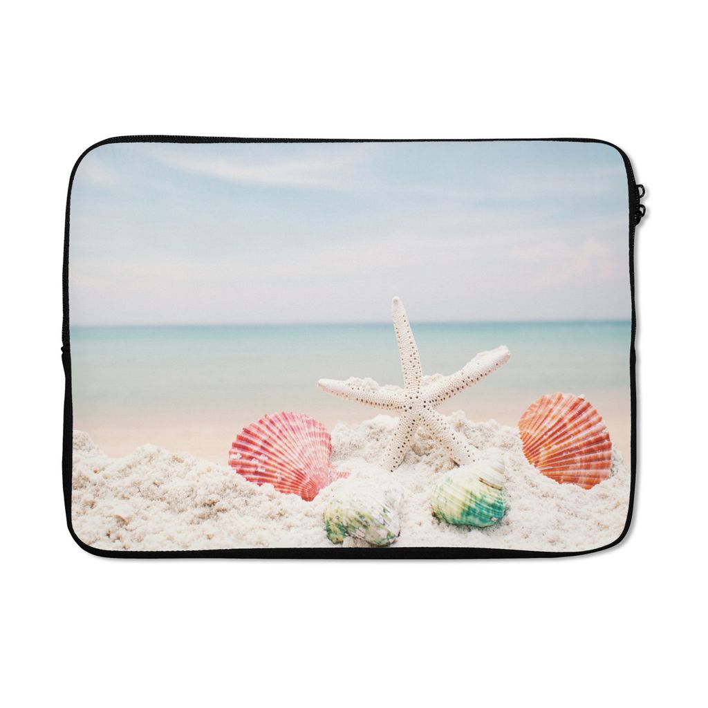 MuchoWow Laptop Hülle 13 Zoll Seesterne - Muscheln - Meer Laptoptasche - Laptophülle - Sleeve - Rundumschutz