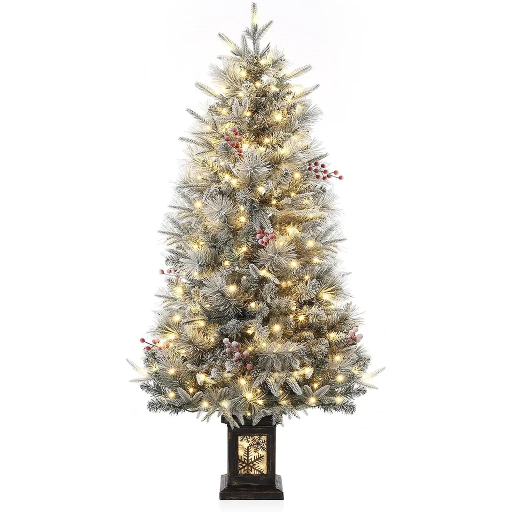 Sapin de Noël artificiel 120 cm : fini les épines avec 78 LED intégrées