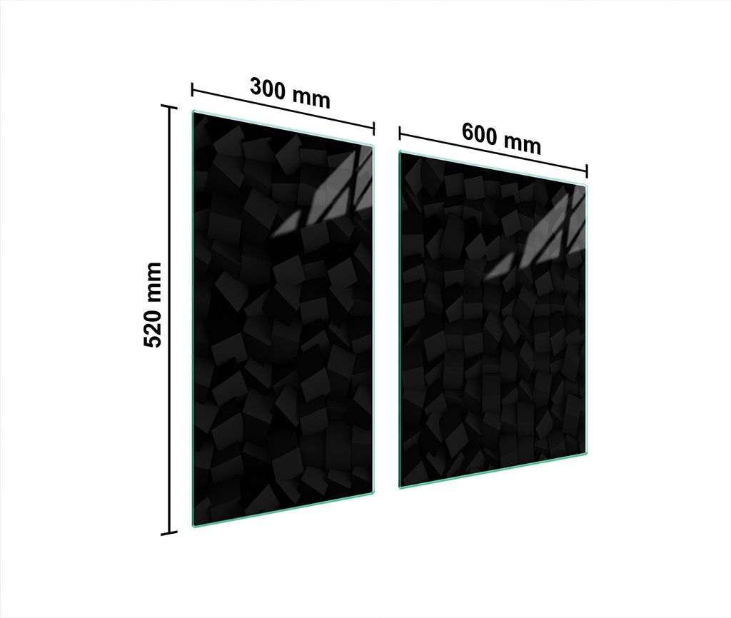 Glasschutzplatte Für Herd 90X52 Schwarz