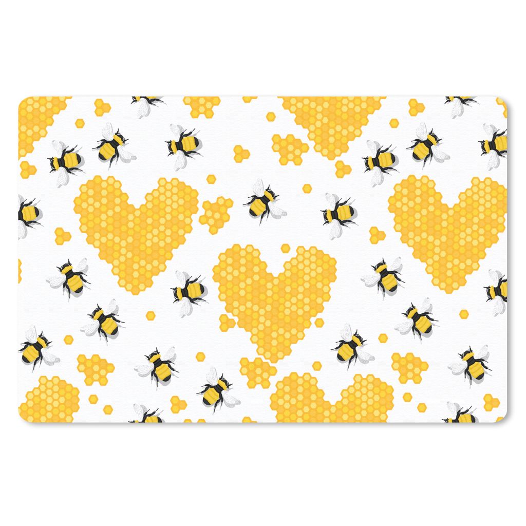 MuchoWow Schreibtischunterlage Biene - Valentinstag - Honig 60x40 cm - XXL Mauspad - Großes Mauspad