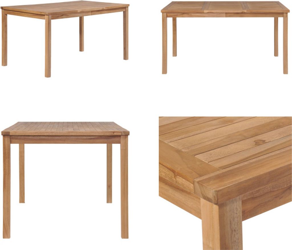 vidaXL Gartentisch 150x90x77 cm Massivholz Teak - Esstisch - Esstische - Esstisch Aus Holz - Esstische Aus Holz
