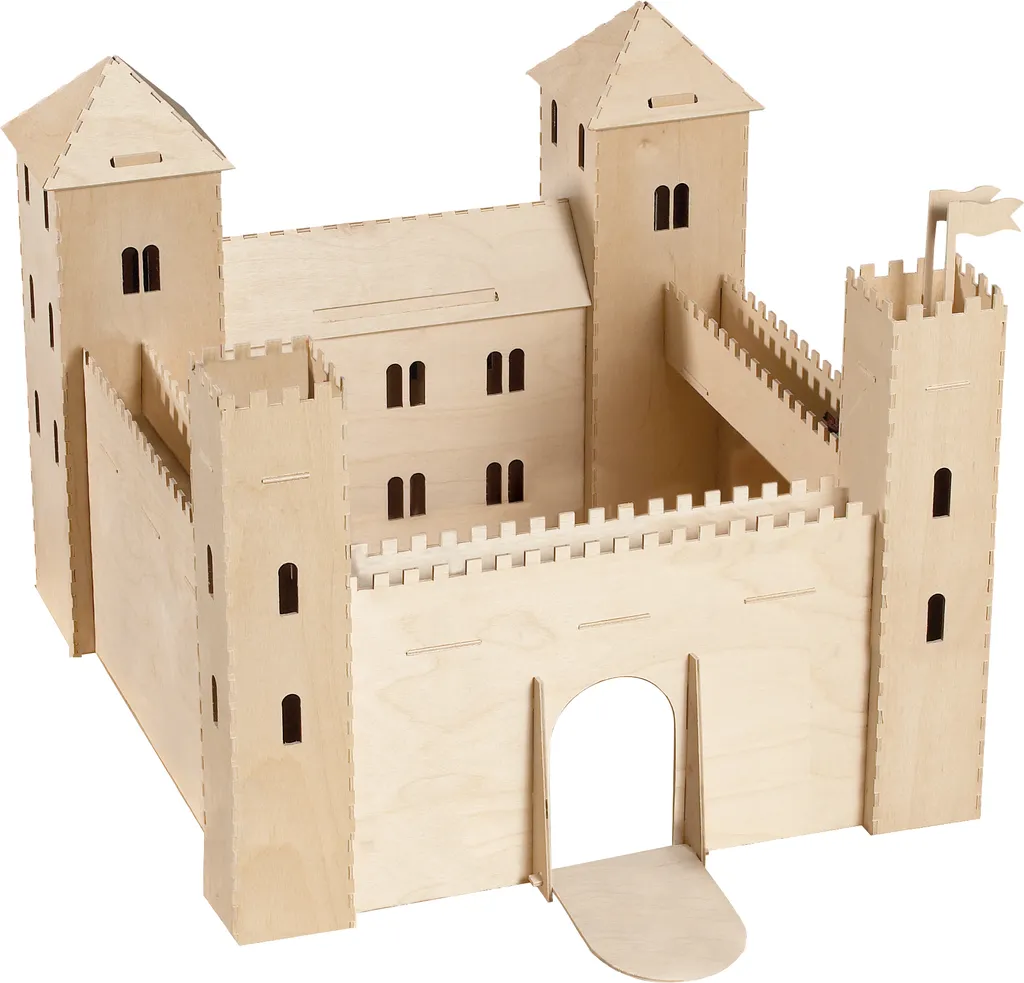 Château fort bois sans plastique - Kit de montage facile pour 6-12 ans - 4