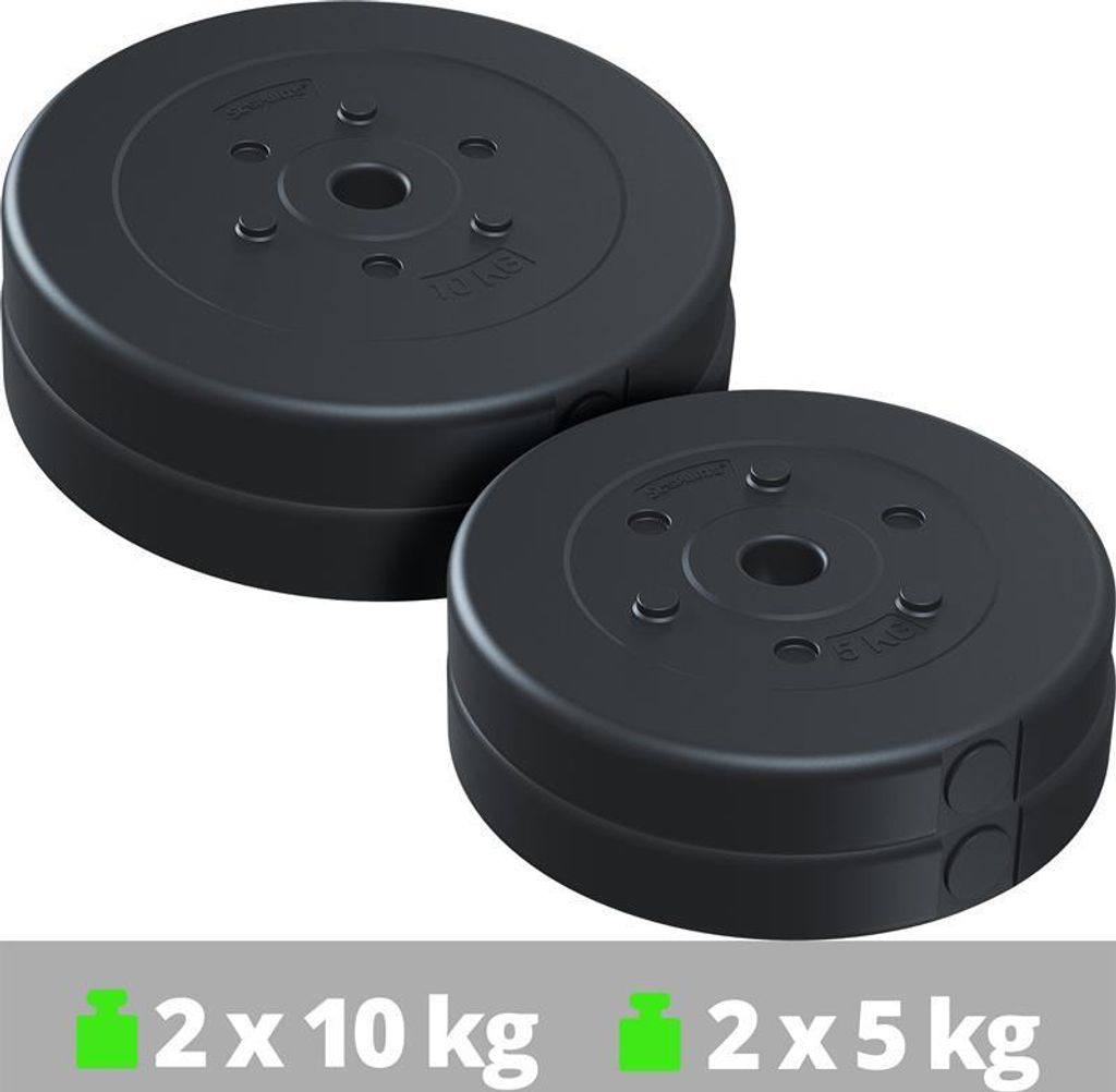 ScSPORTS® Hantelscheiben - Set, 30 kg (2x5kg, 2x10kg), Ø Produktbild 3