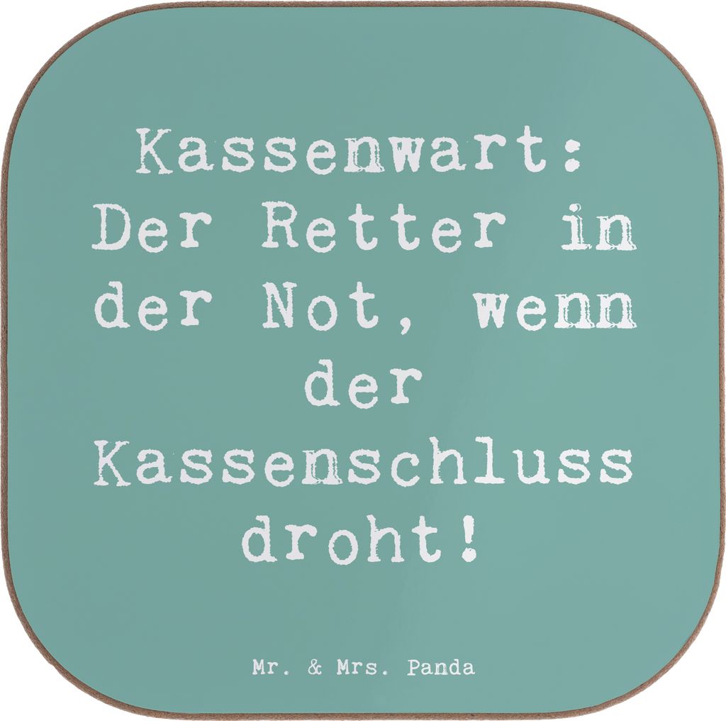 Mr. & Mrs. Panda Tassenuntersetzer Spruch Kassenwart Held - Produktbild 