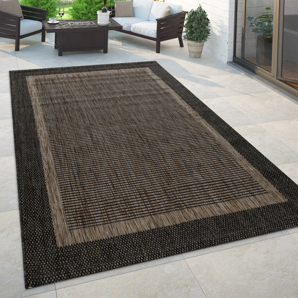 Tapis motif palmiers 240x340 cm aspect sisal robuste pour balcon et salon