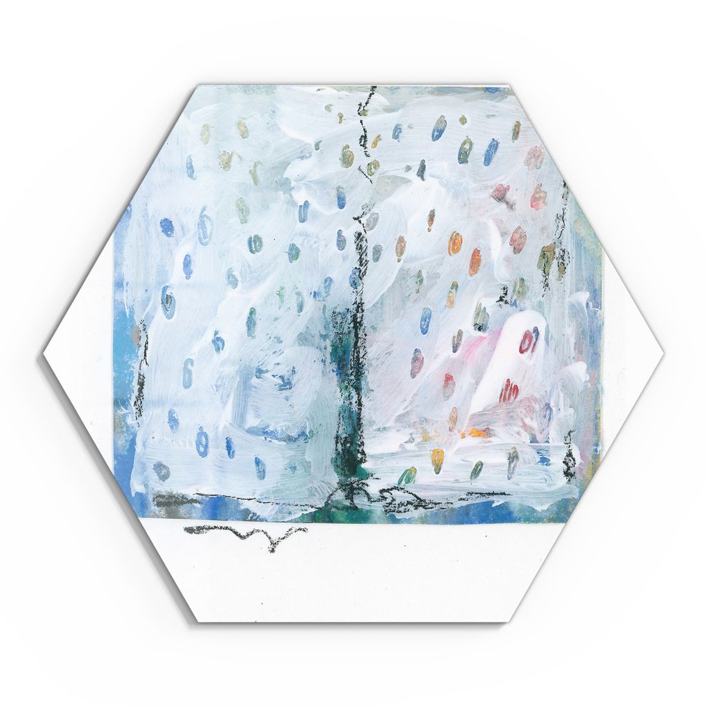 DEQOART Glasbild Echtglas 55x48 cm 'Fine Art 'drops'' Wandbild Bild modern Deko