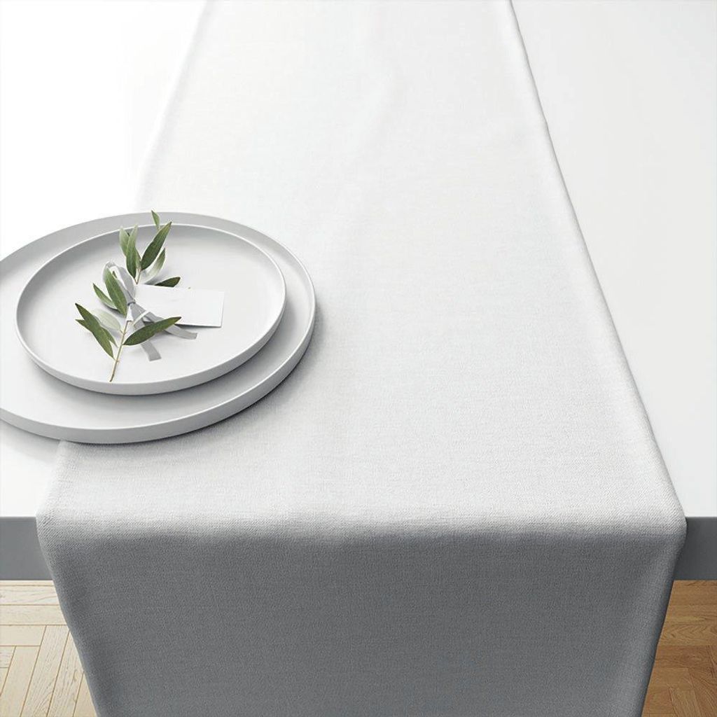 Tischläufer aus Baumwolle Snow white - Uni weiß 40x150cm