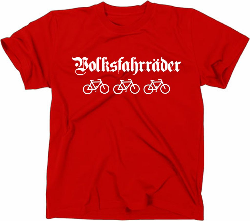 Styletex23 T-Shirt Volksfahrräder Fun Sprüche, rot, XL