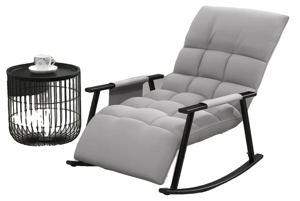 Rocking chair design en microfibre 134cm - Fauteuil de relaxation moderne