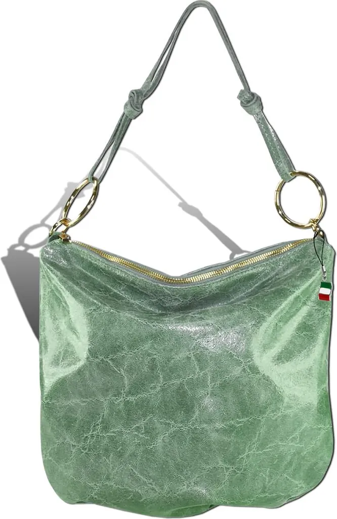 Sac femme cuir vert clair menthe avec bandoulière réglable Florence