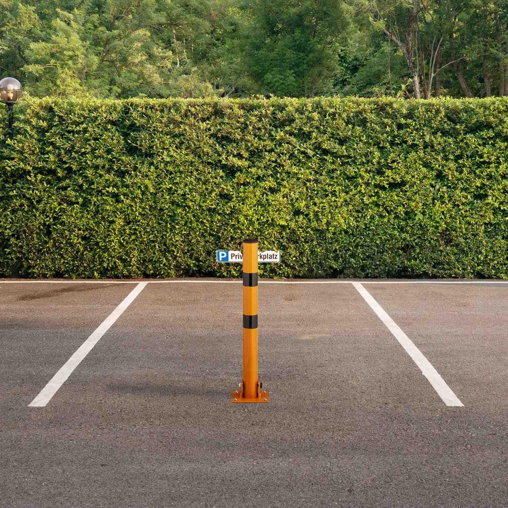 Klappbarer Parkplatz-Absperrpfosten aus Stahl, hohe Sichtbarkeit