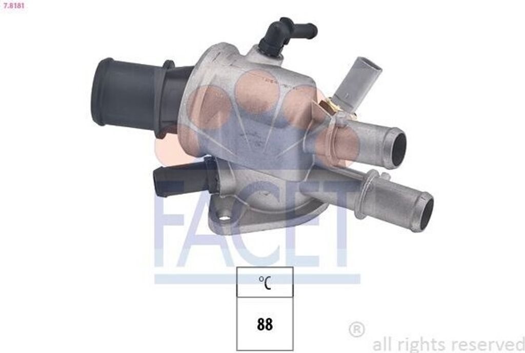 FACET Thermostat Kühlmittel 88°C für FIAT MULTIPLA (186) BRAVO I (182) BRAVA (182) MAREA Weekend (185) MAREA (185) für ALFA ROMEO 156 (932)
