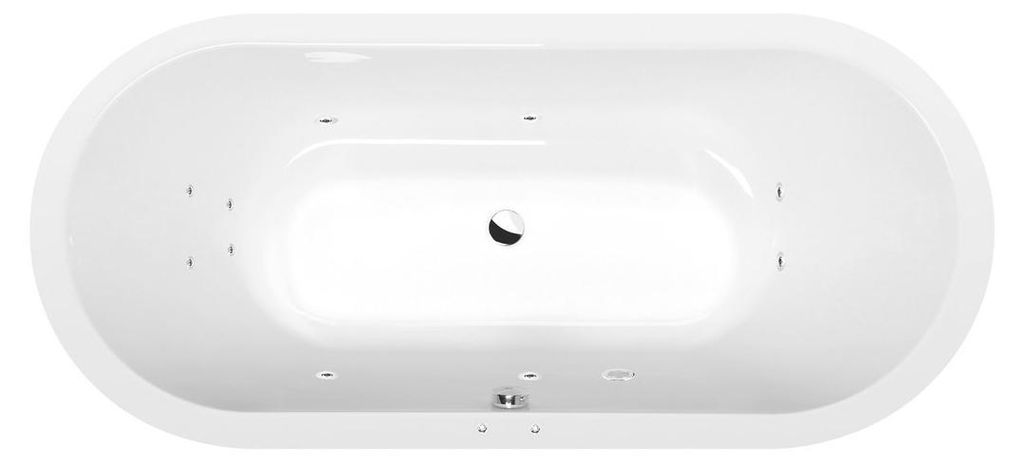 Polysan VIVA O Whirlpool-Badewanne, 185x80x47cm, Active Hydro, Chrom