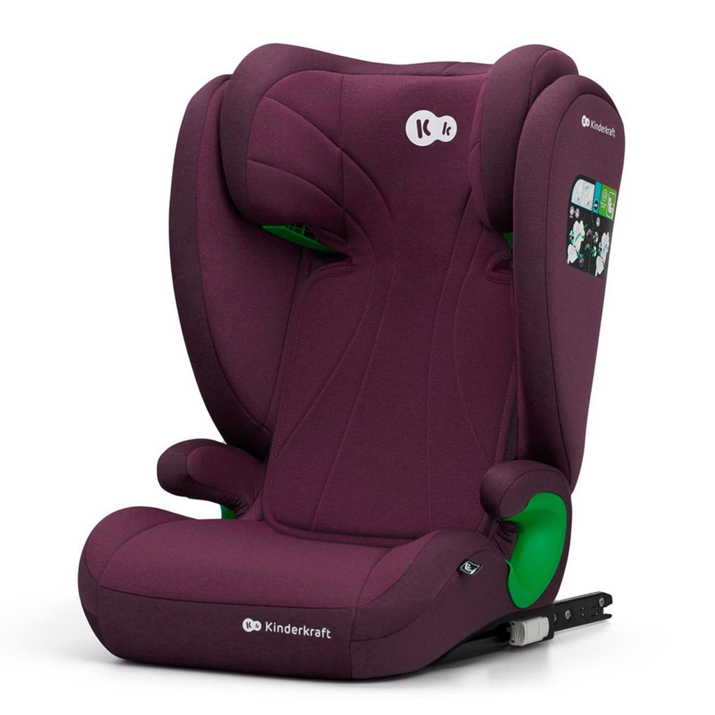 Kinderkraft JUNIOR FIX i-Size - Autositz 100-150 cm - R129 Norm - ISOFIX - SPS - H-GUARD - 10-fach verstellbare Kopfstütze - Waschbarer Bezug - Rot
