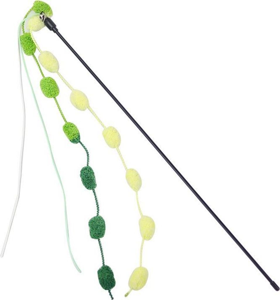 INF Katzenspielzeug Zuckerwatte Grüner Katzenspielstab