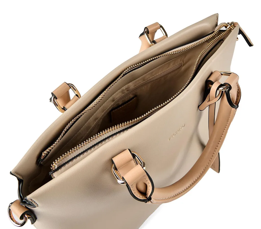 Sac shopping Riviera Picard en cuir grainé beige - Design ergonomique - 10