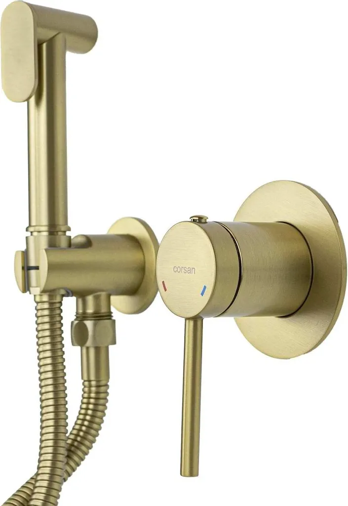 Miscelatore Bidet Incasso Oro Spazzolato 101cm Corsan Eco Saving