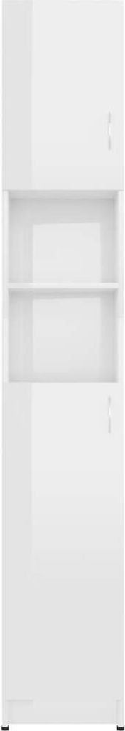 vidaXL Szafka łazienkowa biały wysoki połysk 32x25,5x190 cm Zdjęcie produktu 7