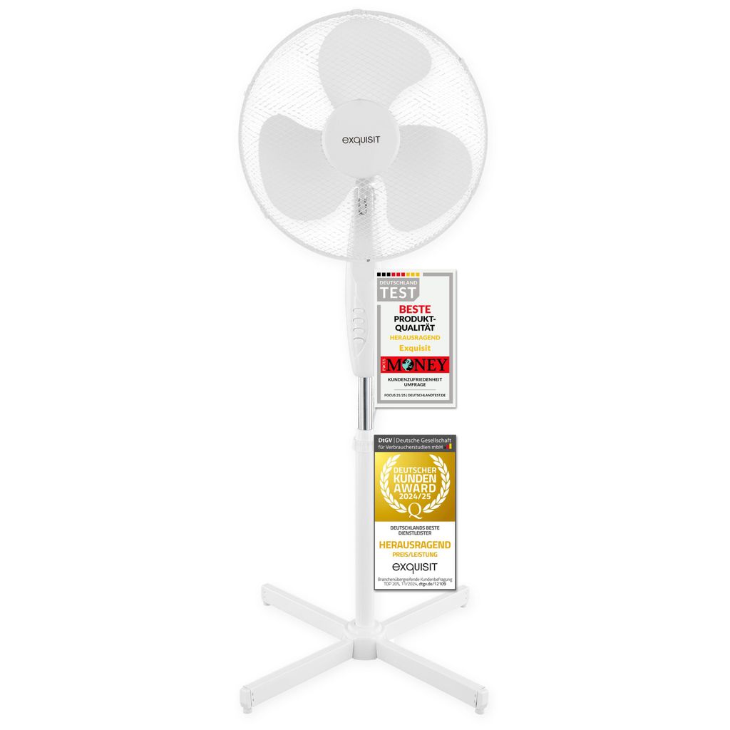 Exquisit Stand-Ventilator, 40 cm Durchmesser, 60-125 cm Produktbild 