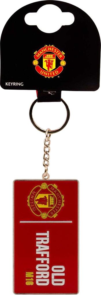 Manchester United FC - "Old Trafford" Schlüsselanhänger, Straßenschild GF837 (Einheitsgröße) (Rot)