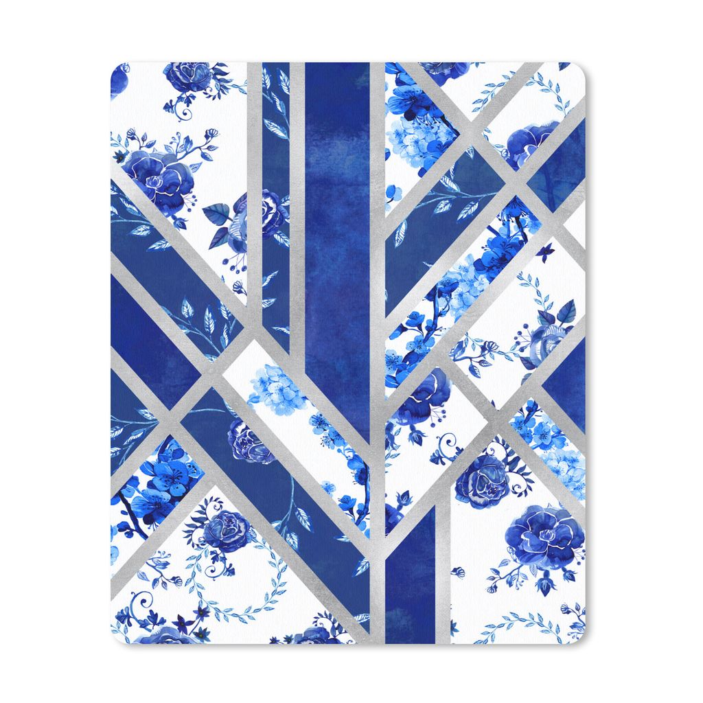 MuchoWow Mauspad Mousepad Delfter Blau - Muster - Luxus 19x23 cm - Mousepads - Maus Mat - Pad - Mausunterlage - Mauspads - Spielen